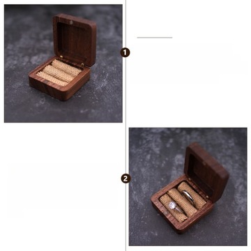 Футляр для обручальных колец, держатель для колец на палец, шкатулка из черного ореха.