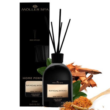 ZAPACH DRZEWO SANDAŁOWE DO DOMU PATYCZKI ODŚWIEŻACZ - 250ml DUŻA POJEMNOŚĆ