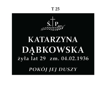 TABLICA NAGROBKOWA NA GRÓB TABLICA 30x40 GRANIT z napisem