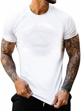 MĘSKI T-SHIRT KOSZULKA LOGOWANA LYCRA JAKOŚĆ KOLORY