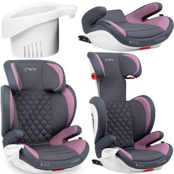 MoMi QUICK FIX FOTELIK SAMOCHODOWY 15-36kg - ISOFIX - różowy