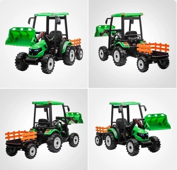 ТРАКТОР С АККУМУЛЯТОРОМ 24В7Ач ДИСТАНЦИОННЫЙ 400ВТ 24В КОВШ ПРИЦЕП USB ФАРЫ