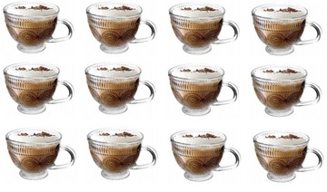 Filiżanki do kawy zestaw szklanek z uchem Altom Design Daisy 430 ml 12 szt