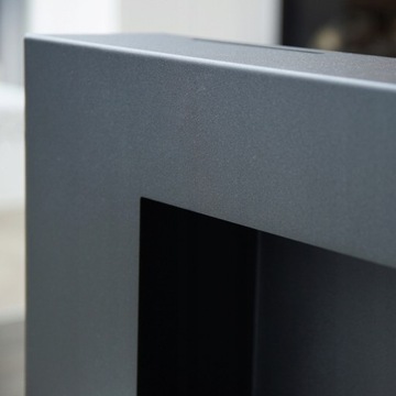 BIOKOMINEK 900x400 DELTA FLAT SZYBA czarny kominek