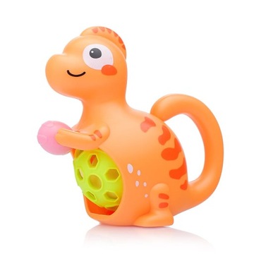 СЕНСОРНАЯ ПОГРЕМКА С ШАРИКОМ ДИНОЗАВР 11СМ ЦВЕТНАЯ