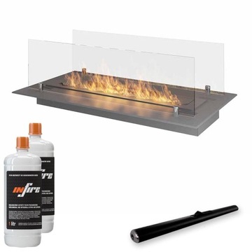 Biokominek biopalenisko do zabudowy w meblu Insert Inox 600 Infire