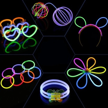 СВЕТЯЩИЕСЯ БРАСЛЕТЫ, ХИМИЧЕСКИЕ СВЕТОВЫЕ ЛЕНТЫ, НАБОР 100 ШТ.