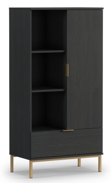 Regał do salonu na nóżkach styl GLAMOUR czarny beż