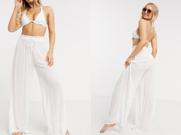 Iisla& Bird Exclusive Białe spodnie plażowe S