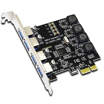 GLOTRENDS U3044 4-portowa karta adaptera USB-A 3.0 5 Gb/s PCIe