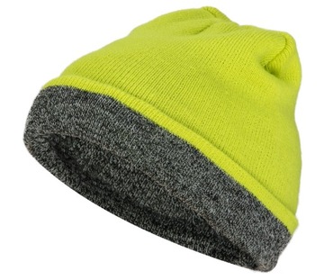 ДВУХЦВЕТНАЯ ЖЕЛТАЯ ЗИМНЯЯ АКРИЛОВАЯ ШАПКА