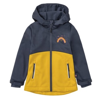 LUPILU kurtka softshell dziewczęca granatowo- żółta 98/104 z małą wadą