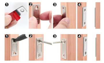 5x ZAMEK MEBLOWY MAGNETYCZNY ZATRZASK SZAFEK MAGNES DO SZAFKI BLOKADA