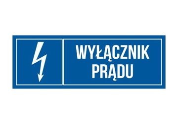 Tabliczka Wyłącznik Prądu 20x7 PCV 1mm