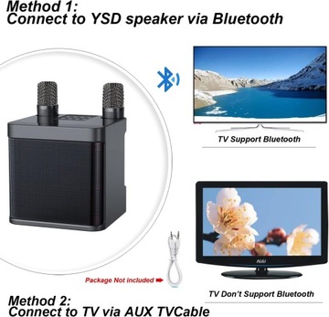 Динамик для караоке с 2 беспроводными микрофонами Bluetooth HD