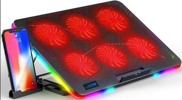 ОХЛАЖДАЮЩАЯ ПОДСТАВКА ДЛЯ НОУТБУКА 12–16 ДЮЙМОВ RGB LED