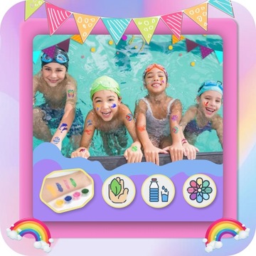 Блестящие татуировки 200+ шаблонов + 24 цвета полной комплект для детей