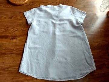 biała tuniko-sukienka 100%len H&M r.44/46