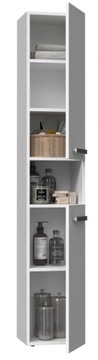 Шкаф для ванной комнаты Книжный шкаф с высокой стойкой 174x30x31 см Nel I Matt White
