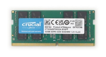 NOWA PAMIĘĆ RAM CRUCIAL 32GB DDR4 3200MHZ SODIMM