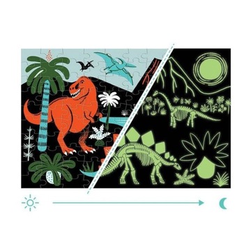 Puzzle świecące w ciemności Dinozaury 100 elementów 5 lat+, Mudpuppy