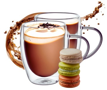 SZKLANKI szklanka SOLIDNA do KAWY LATTE HERBATY PODWÓJNE SZKŁO zestaw 2szt