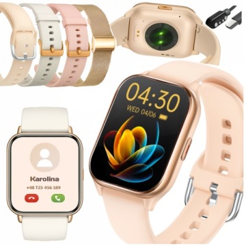 Hodinky Chytré Hodinky Dámské Zlaté Sms Hovory Sport Zdraví Menu Pl 4 Řemínky