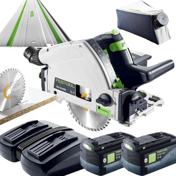 FESTOOL Pilarka ZAGŁĘBIARKA TSC 55 2 AKUMULATORY 5,0 SZYNA 140cm ZESTAW MAX