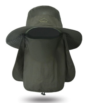 KAPELUSZ PRZECIWSŁONECZNY RYBACKI Z OSŁONĄ NA KARK