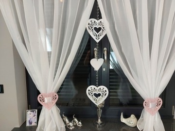 АЖУРНАЯ СТЕКЛЯННАЯ ГИРЛЯНД-КУЛОН 4 X СЕРДЦЕ ДОПОЛНИТЕЛЬНОЕ УКРАШЕНИЕ 23