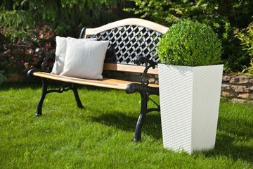 Горшок цветочный FINEZJA RATTAN вазон 190x190 мм БЕЛЫЙ