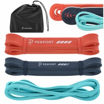 Набор из 3 эспандеров для фитнеса POWER BAND PESPORT + футляр