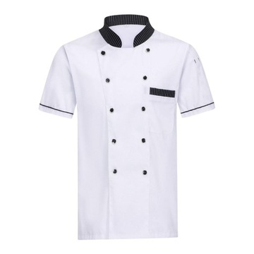 Kurtka szefa kuchni unisex, krótki rękaw, M, biała