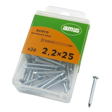 Gwoździe małe Gwoździki Stalowe 2,5x25mm 36 sztuk