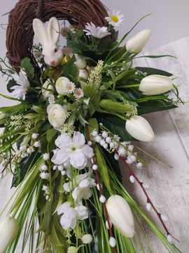 Украшение с ПАСХАЛЬНЫМ зайцем на могилу, кладбище, композицию на тарелку.