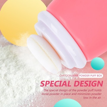 Медвежья пудра Слоеная коробка Держатель для макияжа Контейнер для тела Контейнеры для путешествий Тальк