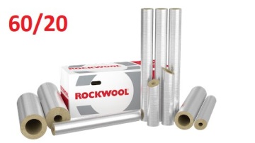 Минераловатные лаги Rockwool - 60/20 мм - 800 ALU - изоляция труб - 1 м