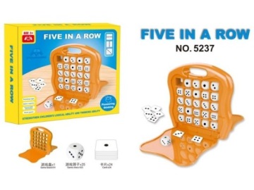 ЛОГИЧЕСКАЯ НАСТОЛЬНАЯ ИГРА ПЯТЬ В РЯД, 5 КУБИКОВ В РЯД КУБИКОВ