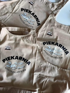 FARTUCH Z LOGIEM KUCHARSKI KELNERSKI FARTUCH GASTRONOMICZNY Z NADRUKIEM