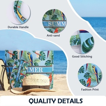 Пляжная сумка с кошельком и сумочкой из полиэстера + бесплатный шарф.