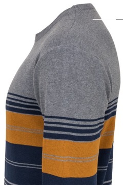 СВИТЕР МУЖСКОЙ СЕРЫЙ В ПОЛОСКУ CLASSIC CASUAL CAMEL XL