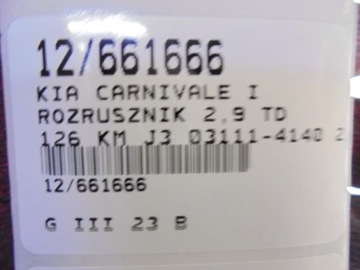 CARNIVAL I STARTÉR 03111-4140 2,9CRDI