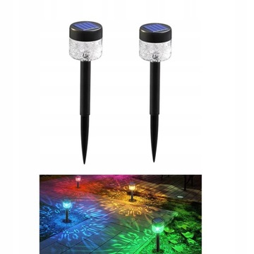 2x solarne światło trawnikowe LED lampa ścieżkowa