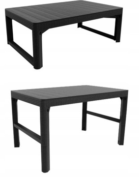 Стол Keter Allibert Rattan Lyon двухпозиционный, графика