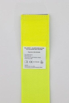Szeroka Opaska Odblaskowa Rzep 34x5 cm CE Żółta