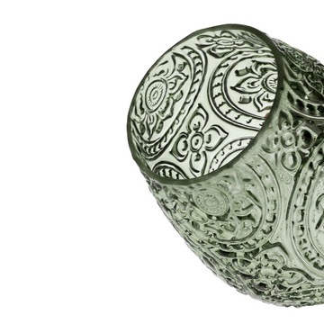 Фонарь РОСАС, стекло, зеленый, 12х15 см