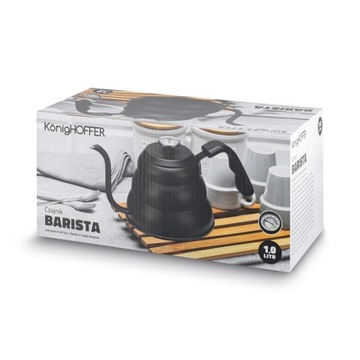 CZAJNIK z termometrem 1L CZARNY czajnik stal nierdzewna Barista Konighoffer