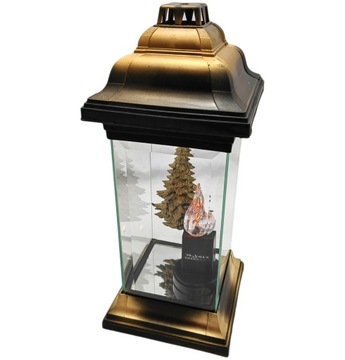 Duży znicz choinka kapliczka Boże Narodzenie 39cm + wkład led żywy płomień