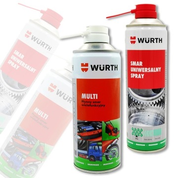 WURTH Odrdzewiacz Zmywacz Olej Multi 5w1 + Smar Uniwersalny SPRAY