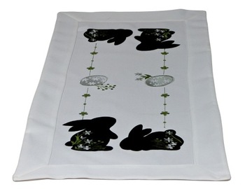 Świąteczny bieżnik na ławę 40x85cm biały WIELKANOC